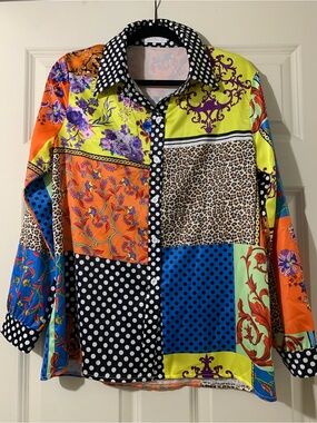 Endless Moon Mixed-Print Button Front Shirt - Multi